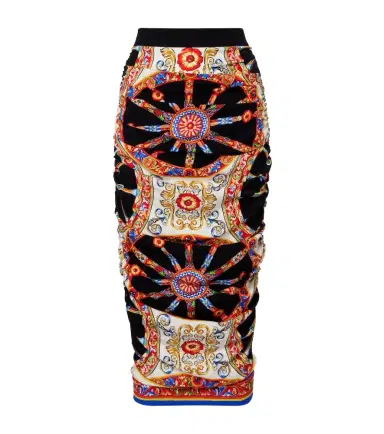 Dolce & Gabbana Carretto silk-blend midi skirt | Thumbnail 1 Dolce & Gabbana Carretto silk-blend midi skirt | Thumbnail 1