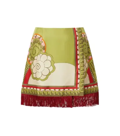 La DoubleJ Printed fringe-trimmed silk miniskirt | Thumbnail 1 La DoubleJ Printed fringe-trimmed silk miniskirt | Thumbnail 1