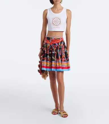 Dolce & Gabbana Carretto cotton-blend jersey crop top | Thumbnail 2 Dolce & Gabbana Carretto cotton-blend jersey crop top | Thumbnail 2