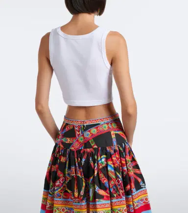 Dolce & Gabbana Carretto cotton-blend jersey crop top | Thumbnail 3 Dolce & Gabbana Carretto cotton-blend jersey crop top | Thumbnail 3