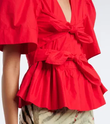 Ganni Bow-detail cotton poplin blouse | Thumbnail 2 Ganni Bow-detail cotton poplin blouse | Thumbnail 2