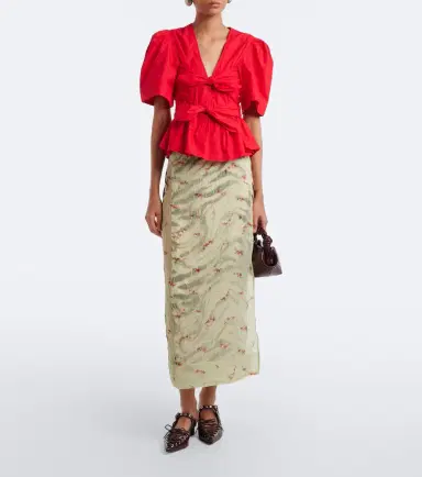 Ganni Bow-detail cotton poplin blouse | Thumbnail 4 Ganni Bow-detail cotton poplin blouse | Thumbnail 4