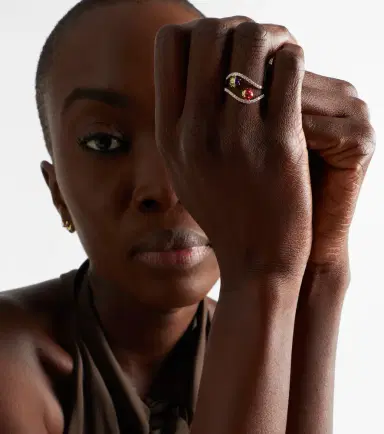 Yvonne Leon Yvonne Léon Alliance Coccinelle Scarabée Mini 9kt gold and enamel ring with diamonds | Thumbnail 3 Yvonne Leon Yvonne Léon Alliance Coccinelle Scarabée Mini 9kt gold and enamel ring with diamonds | Thumbnail 3