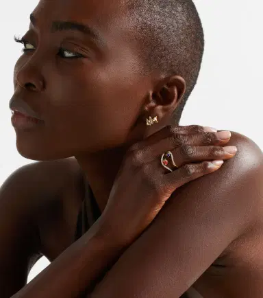 Yvonne Leon Yvonne Léon Alliance Coccinelle Scarabée Mini 9kt gold and enamel ring with diamonds | Thumbnail 4 Yvonne Leon Yvonne Léon Alliance Coccinelle Scarabée Mini 9kt gold and enamel ring with diamonds | Thumbnail 4