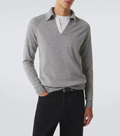 Lardini Virgin wool and cashmere polo sweater | Thumbnail 5 Lardini Virgin wool and cashmere polo sweater | Thumbnail 5