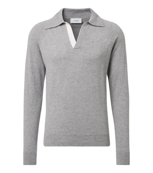 Virgin wool and cashmere polo sweater Virgin wool and cashmere polo sweater