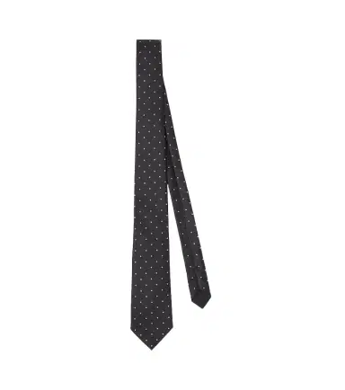 Saint Laurent Polka-dot silk jacquard tie | Thumbnail 1 Saint Laurent Polka-dot silk jacquard tie | Thumbnail 1
