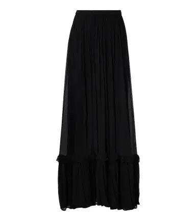 Saint Laurent Ruffled silk maxi skirt | Thumbnail 1 Saint Laurent Ruffled silk maxi skirt | Thumbnail 1