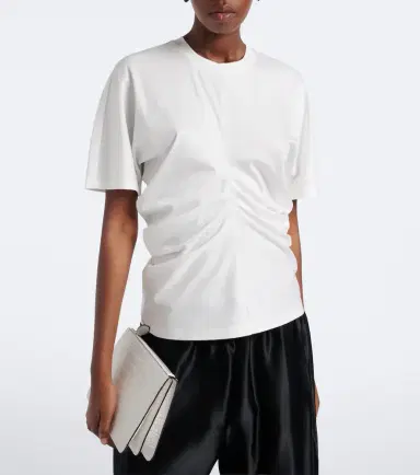 RÓHE Róhe Gathered cotton and silk-blend t-shirt | Thumbnail 2 RÓHE Róhe Gathered cotton and silk-blend t-shirt | Thumbnail 2
