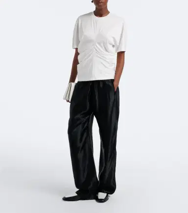 RÓHE Róhe Gathered cotton and silk-blend t-shirt | Thumbnail 3 RÓHE Róhe Gathered cotton and silk-blend t-shirt | Thumbnail 3