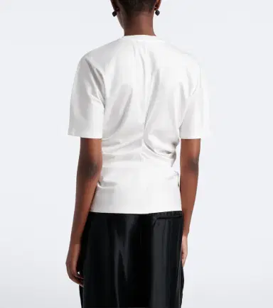 RÓHE Róhe Gathered cotton and silk-blend t-shirt | Thumbnail 4 RÓHE Róhe Gathered cotton and silk-blend t-shirt | Thumbnail 4