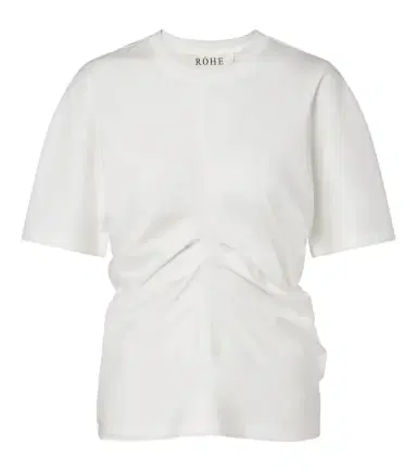 RÓHE Róhe Gathered cotton and silk-blend t-shirt | Thumbnail 1 RÓHE Róhe Gathered cotton and silk-blend t-shirt | Thumbnail 1