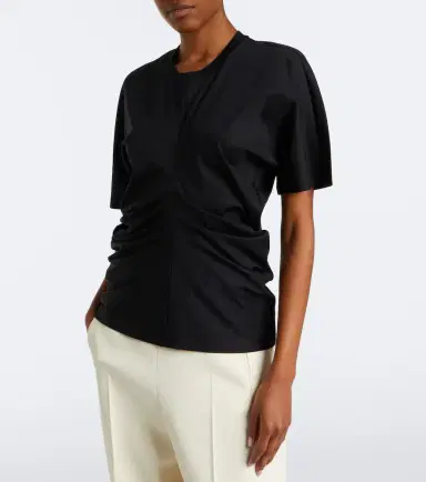 RÓHE Róhe Gathered cotton and silk-blend t-shirt | Thumbnail 2 RÓHE Róhe Gathered cotton and silk-blend t-shirt | Thumbnail 2