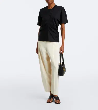 RÓHE Róhe Gathered cotton and silk-blend t-shirt | Thumbnail 4 RÓHE Róhe Gathered cotton and silk-blend t-shirt | Thumbnail 4