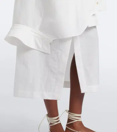 RÓHE Róhe Asymmetric cotton-blend midi skirt | Thumbnail 2 RÓHE Róhe Asymmetric cotton-blend midi skirt | Thumbnail 2