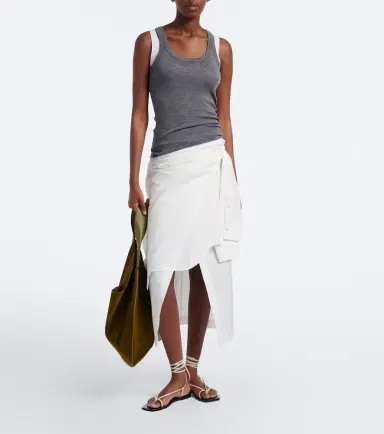 RÓHE Róhe Asymmetric cotton-blend midi skirt | Thumbnail 3 RÓHE Róhe Asymmetric cotton-blend midi skirt | Thumbnail 3