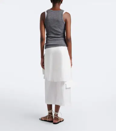 RÓHE Róhe Asymmetric cotton-blend midi skirt | Thumbnail 4 RÓHE Róhe Asymmetric cotton-blend midi skirt | Thumbnail 4