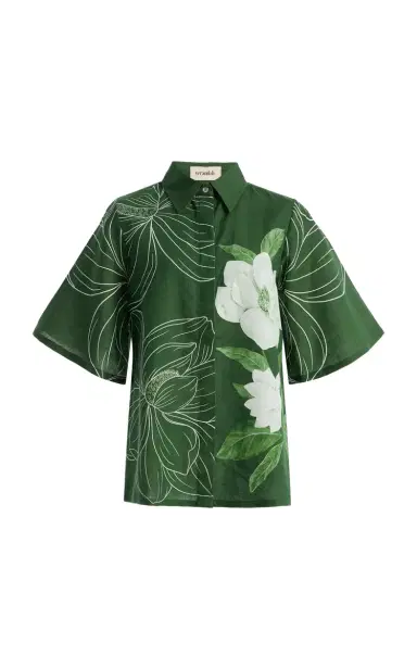 VERANDAH Bell-Sleeve Floral Linen-Cotton Shirt | Thumbnail 7 VERANDAH Bell-Sleeve Floral Linen-Cotton Shirt | Thumbnail 7
