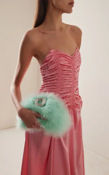 Amina Muaddi Camelia Feather Bag | Thumbnail 2 Amina Muaddi Camelia Feather Bag | Thumbnail 2