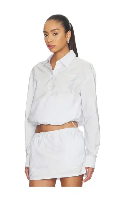 Alexander Wang Cropped Shirt With Bungee Hem | Thumbnail 2 Alexander Wang Cropped Shirt With Bungee Hem | Thumbnail 2