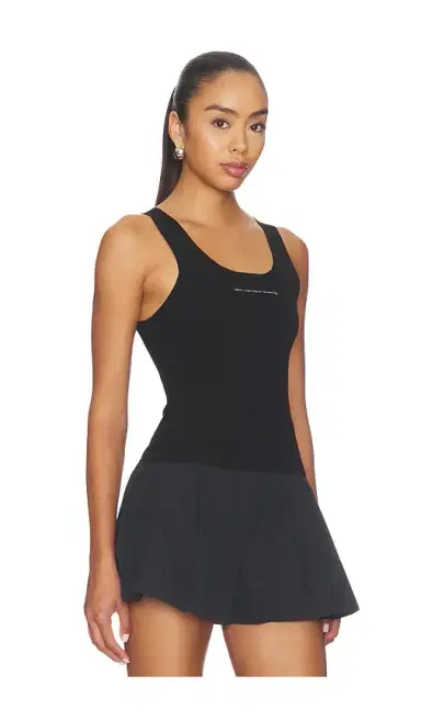 Alexander Wang Racer Tank With Jacquard Logo | Thumbnail 2 Alexander Wang Racer Tank With Jacquard Logo | Thumbnail 2
