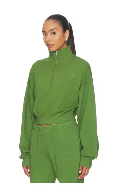ÉTERNE Cropped Half-zip Sweatshirt | Thumbnail 2 ÉTERNE Cropped Half-zip Sweatshirt | Thumbnail 2