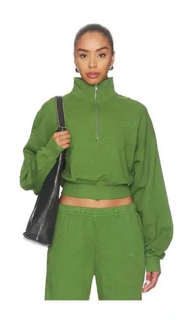 ÉTERNE Cropped Half-zip Sweatshirt | Thumbnail 1 ÉTERNE Cropped Half-zip Sweatshirt | Thumbnail 1