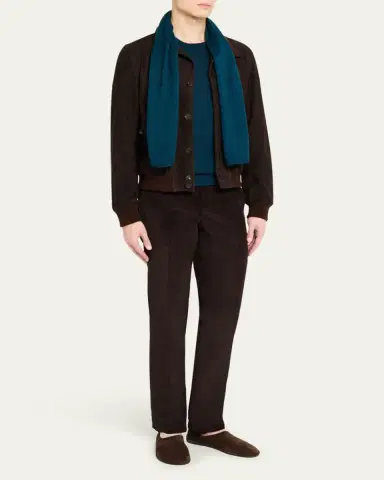 Anderson & Sheppard Men's Muskox Knitted Scarf | Thumbnail 2 Anderson & Sheppard Men's Muskox Knitted Scarf | Thumbnail 2