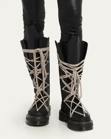 Rick Owens x Dr. Martens 1B60 Quad Sole Pentalace Leather Knee-High Boots | Thumbnail 2 Rick Owens x Dr. Martens 1B60 Quad Sole Pentalace Leather Knee-High Boots | Thumbnail 2