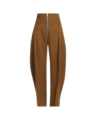 Ferragamo Pleated Wool-Cashmere Barrel-Leg Trousers | Thumbnail 1 Ferragamo Pleated Wool-Cashmere Barrel-Leg Trousers | Thumbnail 1
