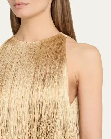 Oscar de la Renta Sleeveless Ombre Fringe Maxi Dress | Thumbnail 5 Oscar de la Renta Sleeveless Ombre Fringe Maxi Dress | Thumbnail 5