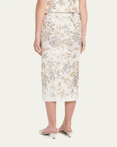 PRABAL GURUNG Floral Sequined Midi Pencil Skirt | Thumbnail 3 PRABAL GURUNG Floral Sequined Midi Pencil Skirt | Thumbnail 3