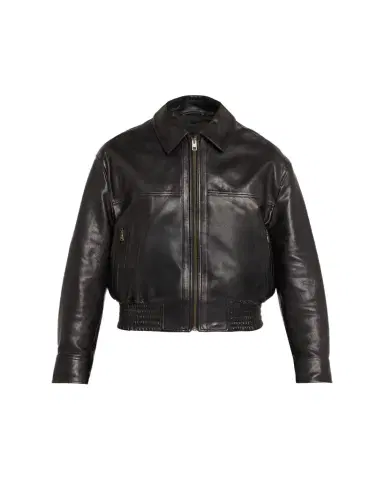 Nili Lotan Aime Zipped Leather Bomber Jacket | Thumbnail 1 Nili Lotan Aime Zipped Leather Bomber Jacket | Thumbnail 1