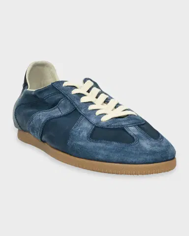 Maison Margiela Men's Replica Napa Leather and Suede Low-Top Sneakers | Thumbnail 2 Maison Margiela Men's Replica Napa Leather and Suede Low-Top Sneakers | Thumbnail 2