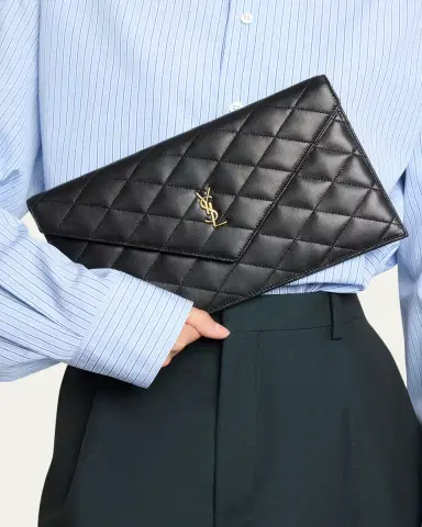Saint Laurent Paris Pouch in Lambskin Leather | Thumbnail 2 Saint Laurent Paris Pouch in Lambskin Leather | Thumbnail 2