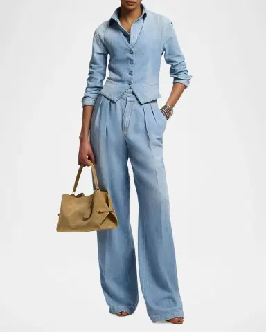 Ralph Lauren Collection Livie Cotton Denim Pants | Thumbnail 2 Ralph Lauren Collection Livie Cotton Denim Pants | Thumbnail 2