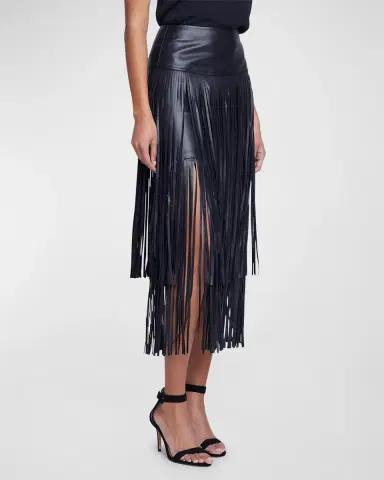 L'AGENCE Karolina Faux Leather Fringe Skirt | Thumbnail 5 L'AGENCE Karolina Faux Leather Fringe Skirt | Thumbnail 5