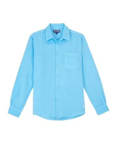 Vilebrequin Men's Caroubis Solid Linen Sport Shirt | Thumbnail 1 Vilebrequin Men's Caroubis Solid Linen Sport Shirt | Thumbnail 1