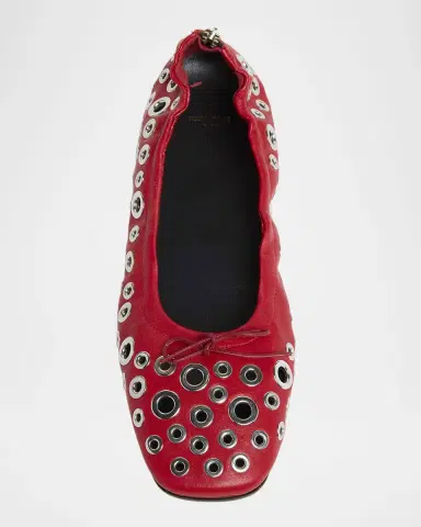 Golden Goose Amy Grommet Zip Leather Ballerina Flats | Thumbnail 6 Golden Goose Amy Grommet Zip Leather Ballerina Flats | Thumbnail 6