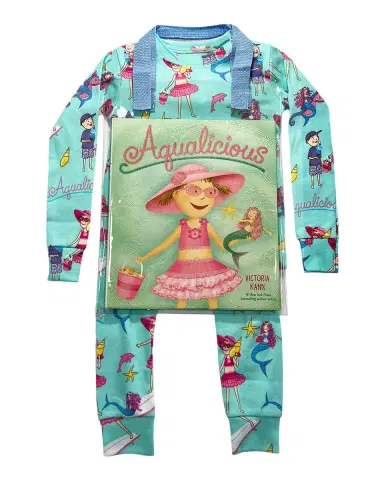 Books To Bed Girl's "Aqualicious" Pajama & Book Set | Thumbnail 3 Books To Bed Girl's "Aqualicious" Pajama & Book Set | Thumbnail 3