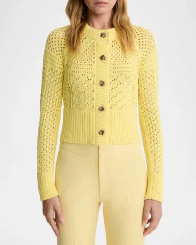 Smythe Crochet Crewneck Cardigan | Thumbnail 3 Smythe Crochet Crewneck Cardigan | Thumbnail 3