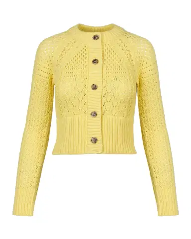 Smythe Crochet Crewneck Cardigan | Thumbnail 1 Smythe Crochet Crewneck Cardigan | Thumbnail 1