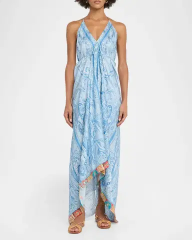 Etro Paisley Silk Asymmetric Maxi Dress Coverup | Thumbnail 2 Etro Paisley Silk Asymmetric Maxi Dress Coverup | Thumbnail 2