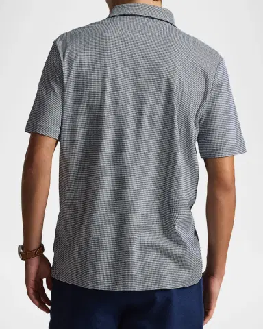Polo Ralph Lauren Men's Classic-Fit Soft Cotton Micro-Houndstooth Polo Shirt | Thumbnail 3 Polo Ralph Lauren Men's Classic-Fit Soft Cotton Micro-Houndstooth Polo Shirt | Thumbnail 3