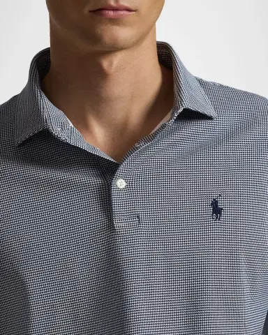 Polo Ralph Lauren Men's Classic-Fit Soft Cotton Micro-Houndstooth Polo Shirt | Thumbnail 5 Polo Ralph Lauren Men's Classic-Fit Soft Cotton Micro-Houndstooth Polo Shirt | Thumbnail 5
