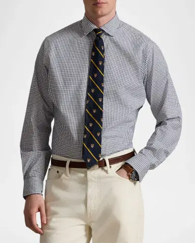 Polo Ralph Lauren Men's Classic-Fit Grid Check Poplin Sport Shirt | Thumbnail 4 Polo Ralph Lauren Men's Classic-Fit Grid Check Poplin Sport Shirt | Thumbnail 4