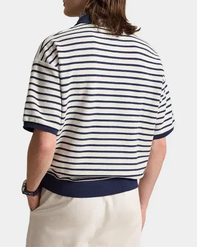 Polo Ralph Lauren Men's Relaxed Fit Stripe Textured Polo Shirt | Thumbnail 3 Polo Ralph Lauren Men's Relaxed Fit Stripe Textured Polo Shirt | Thumbnail 3