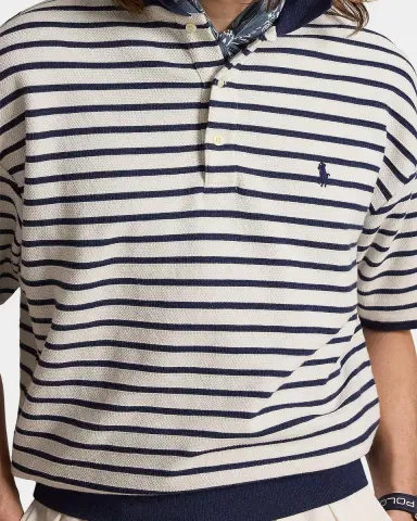 Polo Ralph Lauren Men's Relaxed Fit Stripe Textured Polo Shirt | Thumbnail 5 Polo Ralph Lauren Men's Relaxed Fit Stripe Textured Polo Shirt | Thumbnail 5