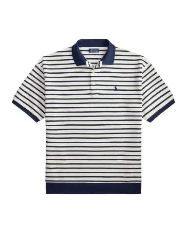 Polo Ralph Lauren Men's Relaxed Fit Stripe Textured Polo Shirt | Thumbnail 1 Polo Ralph Lauren Men's Relaxed Fit Stripe Textured Polo Shirt | Thumbnail 1