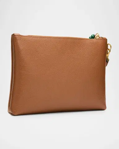 Jimmy Choo Zipped Leather Flat Pouch | Thumbnail 2 Jimmy Choo Zipped Leather Flat Pouch | Thumbnail 2